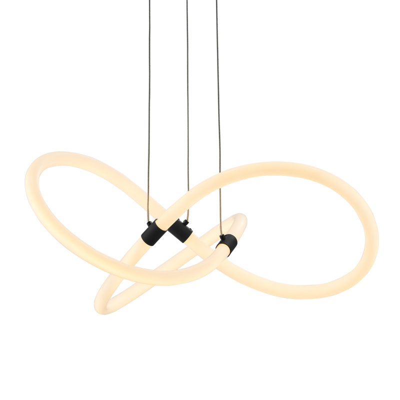 Matte Black Infinity Knot LED Chandelier