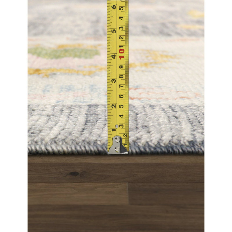 Elegant Gray 10'x13'2" Hand-Knotted Wool Oriental Area Rug