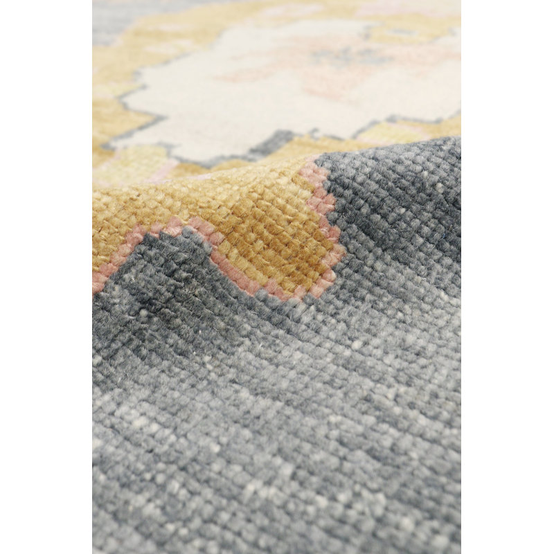 Elegant Oushak Hand-Knotted Gray Wool Area Rug, 11'9" x 15'