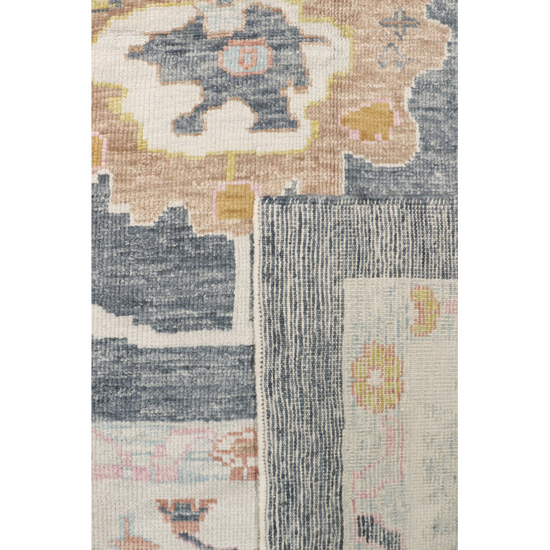 Elegant Oushak Hand-Knotted Gray Wool Area Rug, 11'9" x 15'