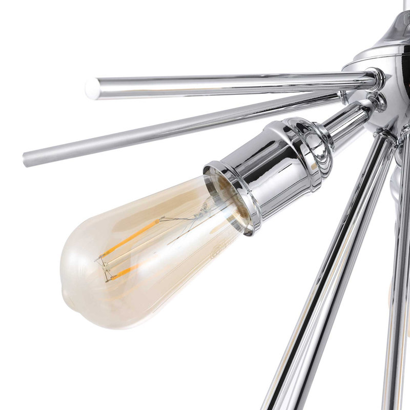 GetLedel 3-Light Chrome Sputnik Semi-Flush Mount Chandelier