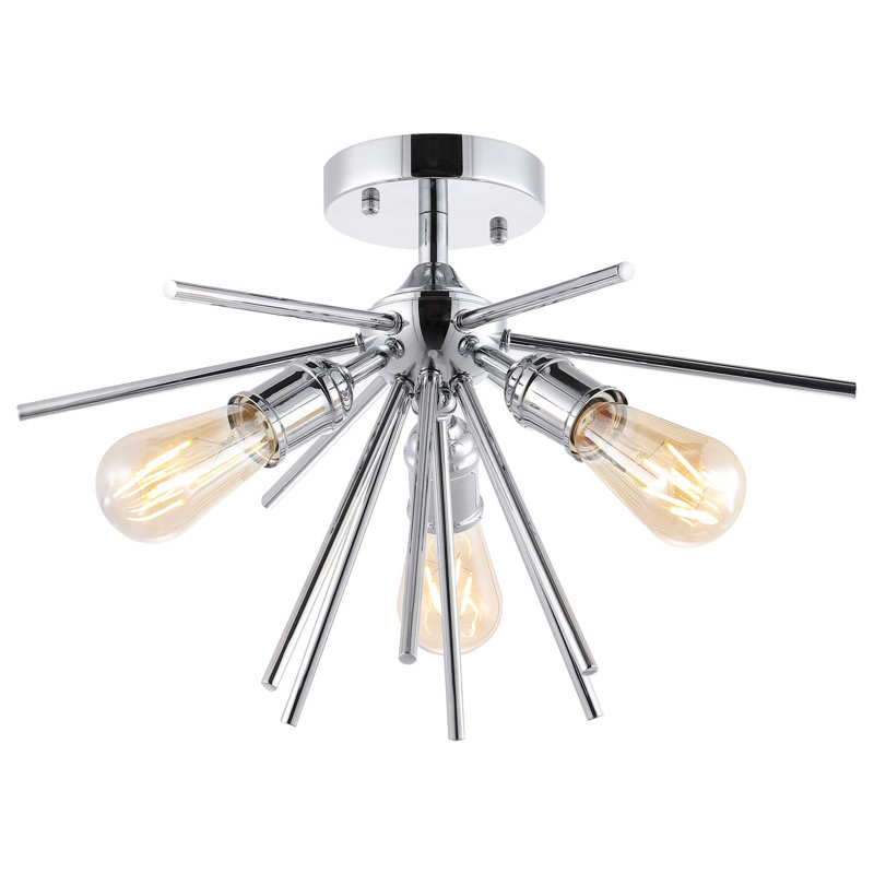 GetLedel 3-Light Chrome Sputnik Semi-Flush Mount Chandelier