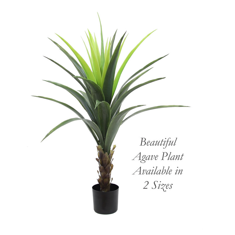 Mod Greenhouse 36" Faux Agave Plant in Matte Black Pot