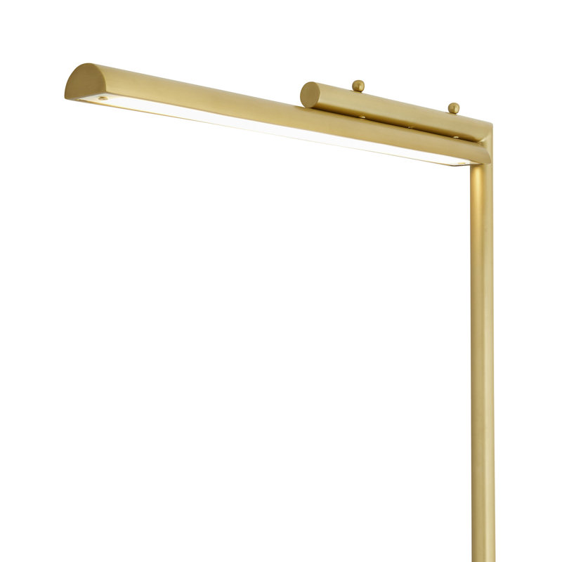 Lawden 58'' Antique Brass and Marble LED Floor Lamp