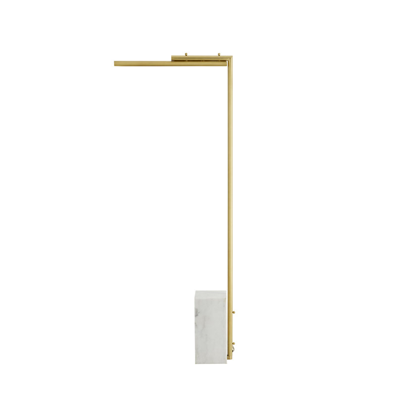 Lawden 58'' Antique Brass and Marble LED Floor Lamp