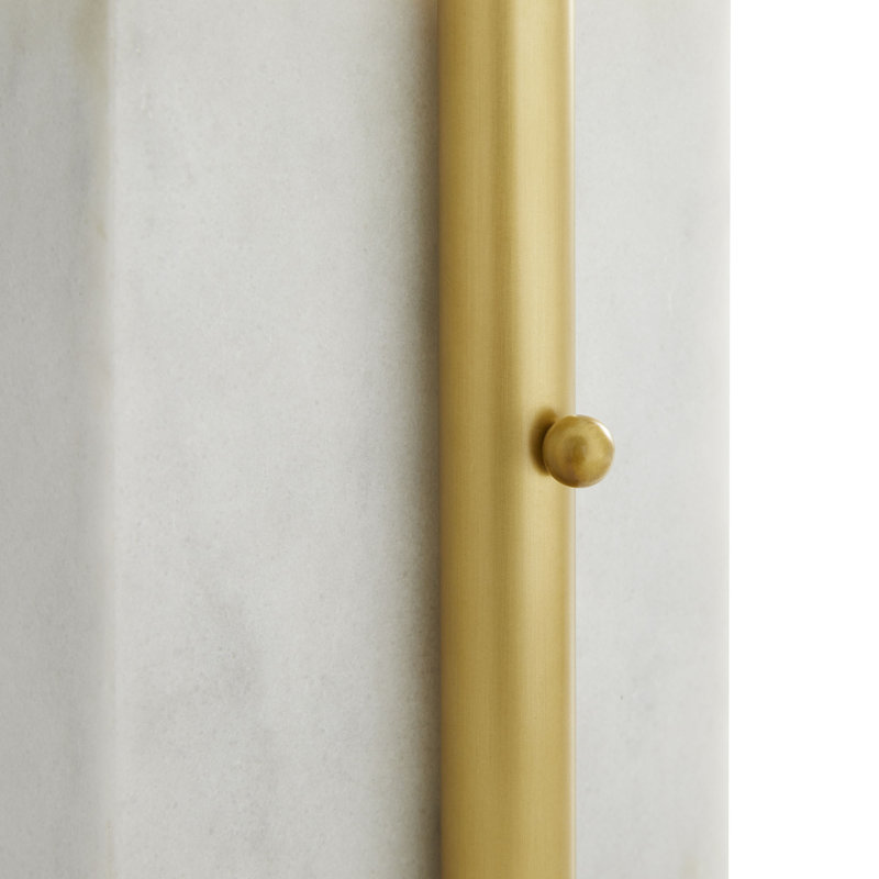 Lawden 58'' Antique Brass and Marble LED Floor Lamp