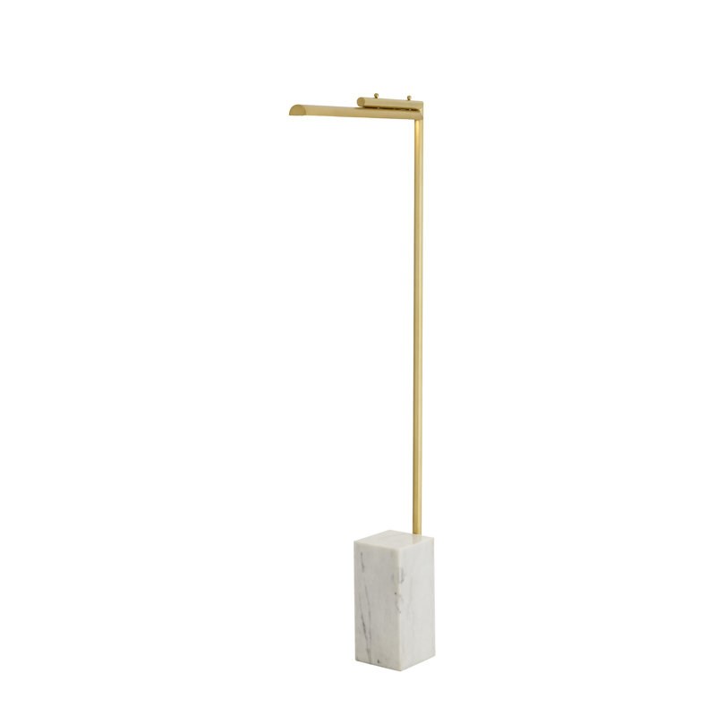 Lawden 58'' Antique Brass and Marble LED Floor Lamp