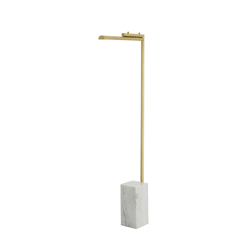 Lawden 58'' Antique Brass and Marble LED Floor Lamp