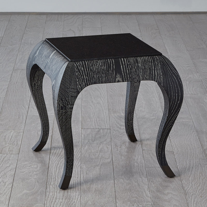 Paris Black Cerused Oak and Marble Square Table