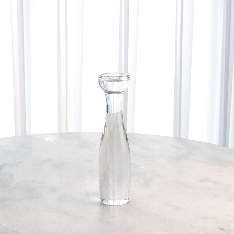 Hand-Finished 16" Crystal Tabletop Candleholder