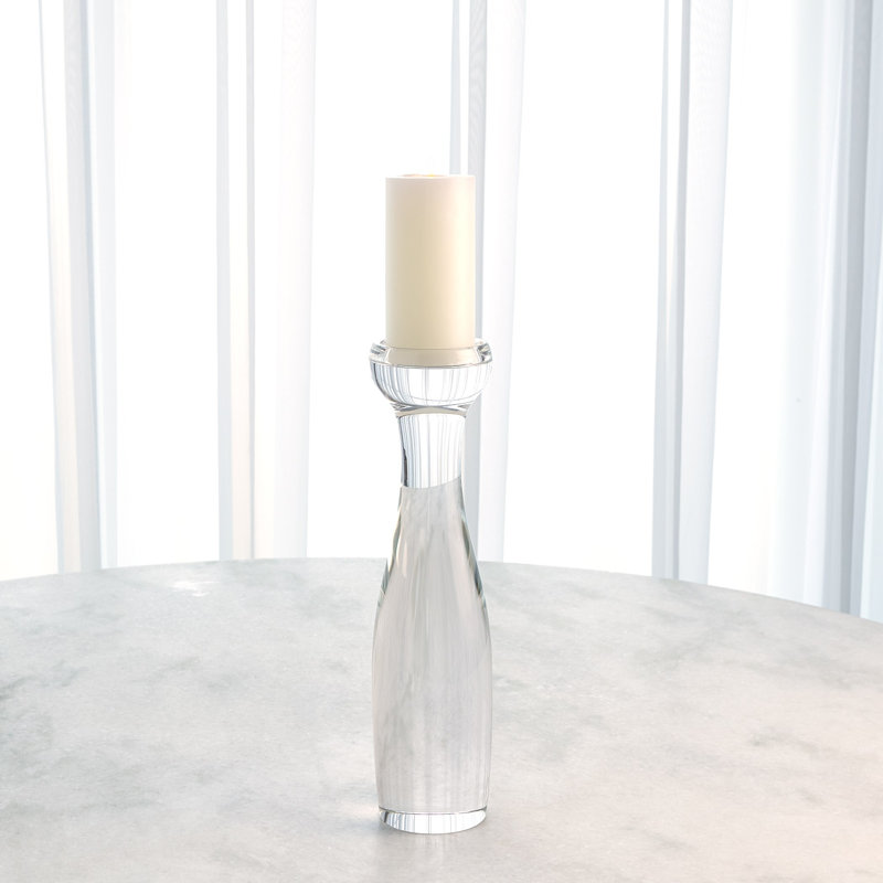 Hand-Finished 16" Crystal Tabletop Candleholder