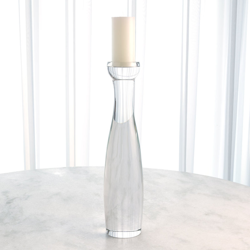 Elegant 22" Crystal Tabletop Candlestick for 3" Pillar Candles
