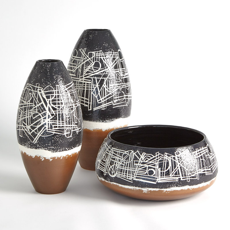 Tribal Elegance Handcrafted Ceramic Bud Vase