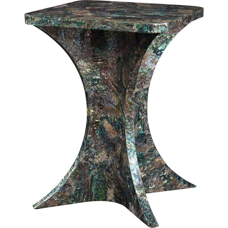 Paua Shell Inlaid Square Accent Table