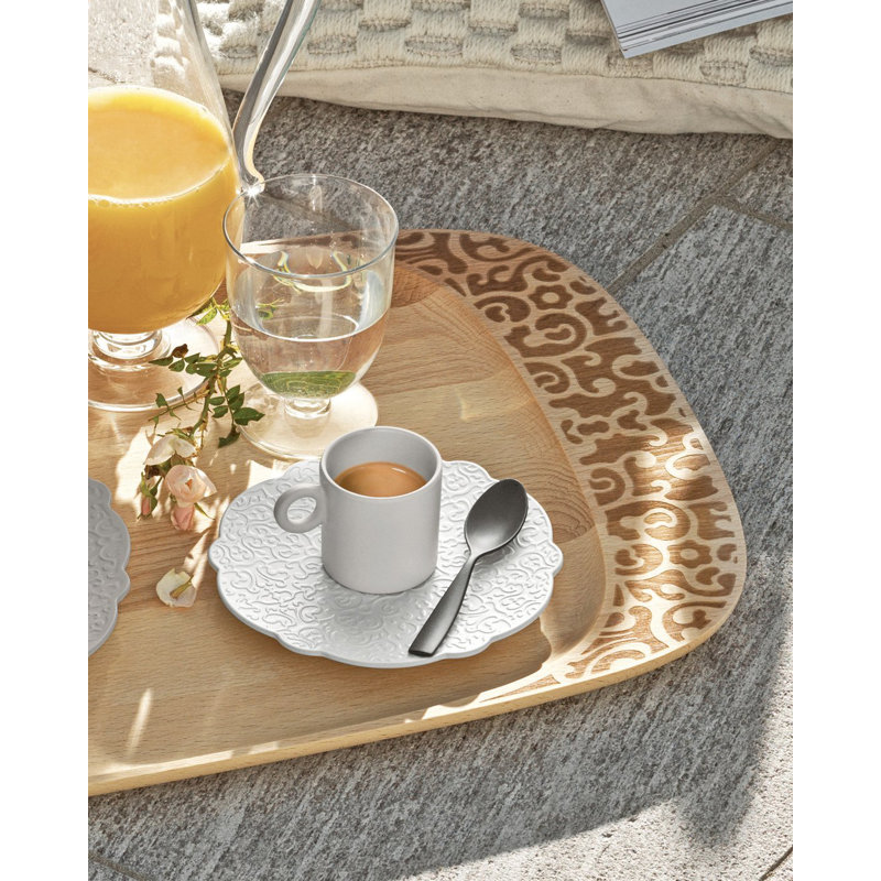 White Melamine Decorative Saucer for Mocha Cup Set of 4