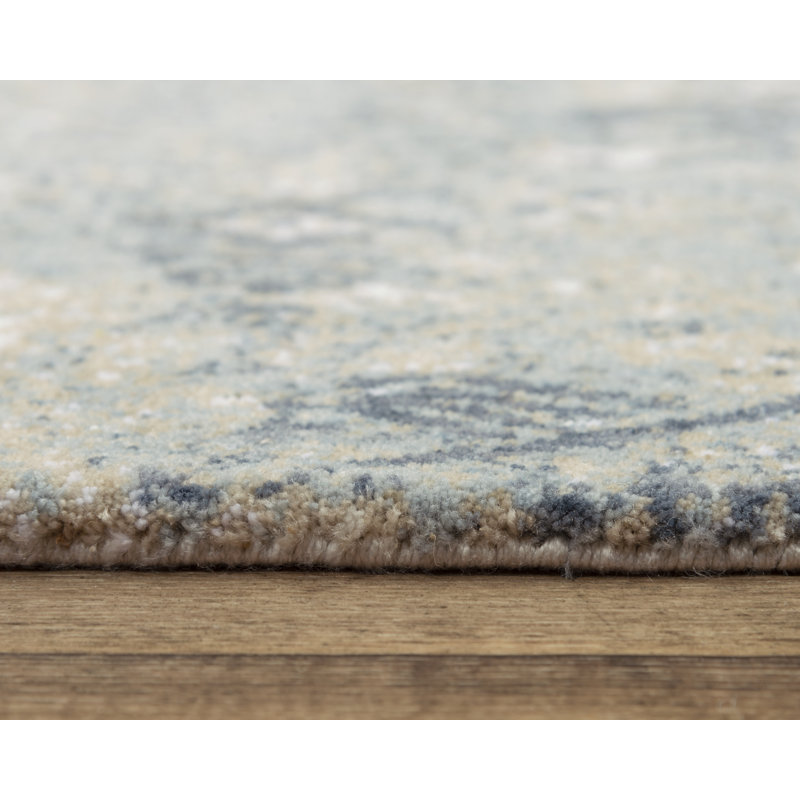 Ivory Bohemian Distressed Geometric 9' x 12' Synthetic Rug