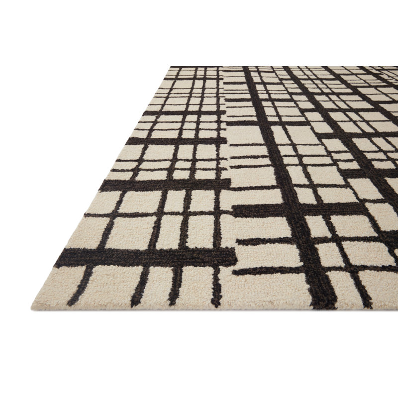 Polly Black and Ivory Hand-Tufted Wool Runner Rug