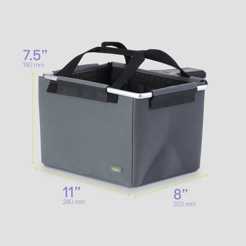 Gray Fabric and Aluminum Removable Bike Basket