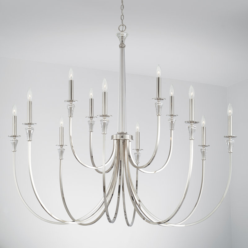 Laurent 12-Light Polished Nickel Classic Chandelier