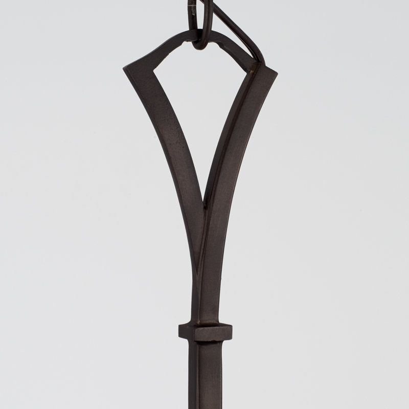 Jaymes Old Bronze 8-Light Candelabra Chandelier with Architectural Loop Detailing