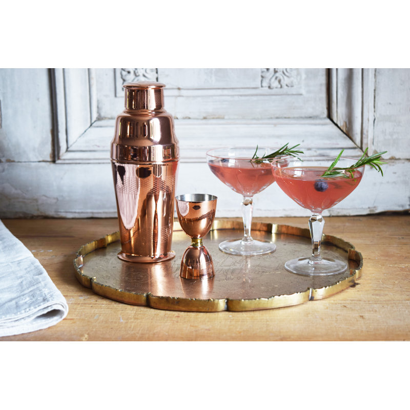 Vintage-Inspired Copper and Brass Cocktail Shaker