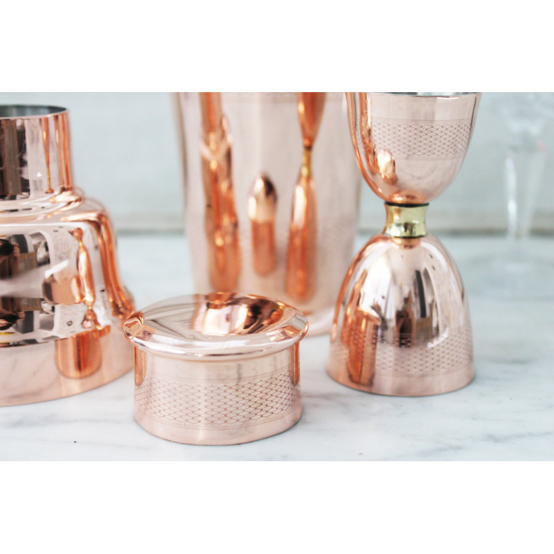 Vintage-Inspired Copper and Brass Cocktail Shaker