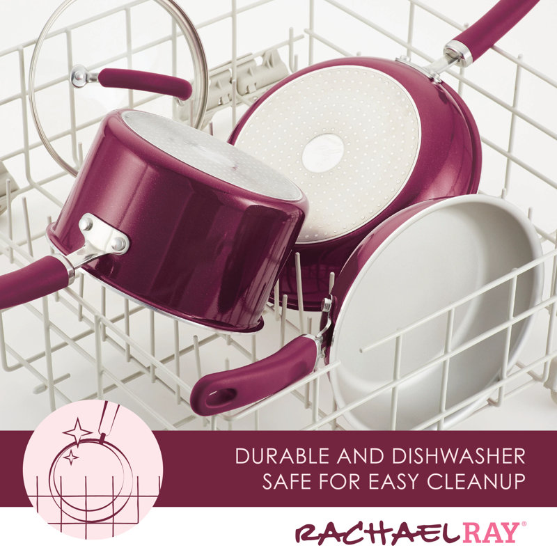 Burgundy Shimmer Aluminum Nonstick 13-Piece Cookware Set