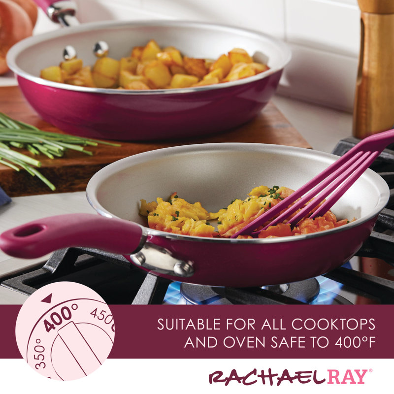 Burgundy Shimmer Aluminum Nonstick 13-Piece Cookware Set