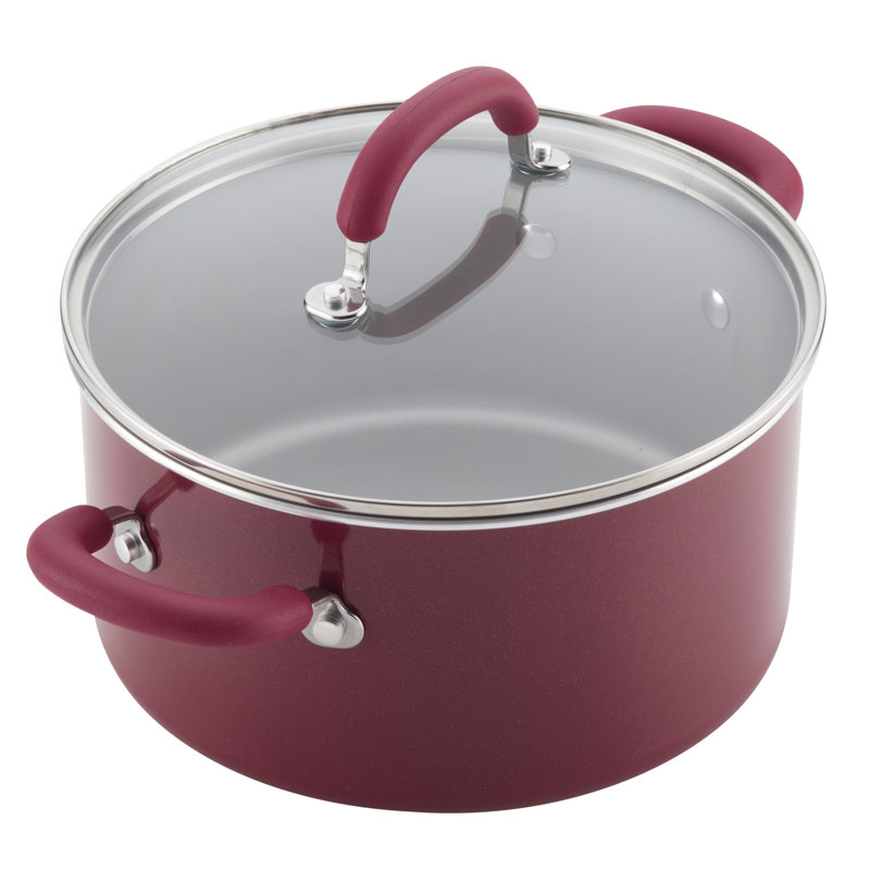 Burgundy Shimmer Aluminum Nonstick 13-Piece Cookware Set