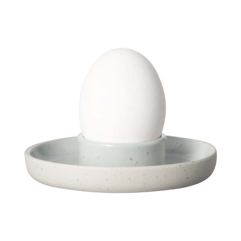 Beige and Gray Ceramic Stoneware Egg Cup Set