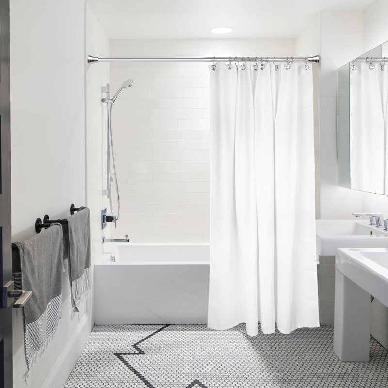 Polished Chrome Crystal Design Shower Curtain Hooks Set