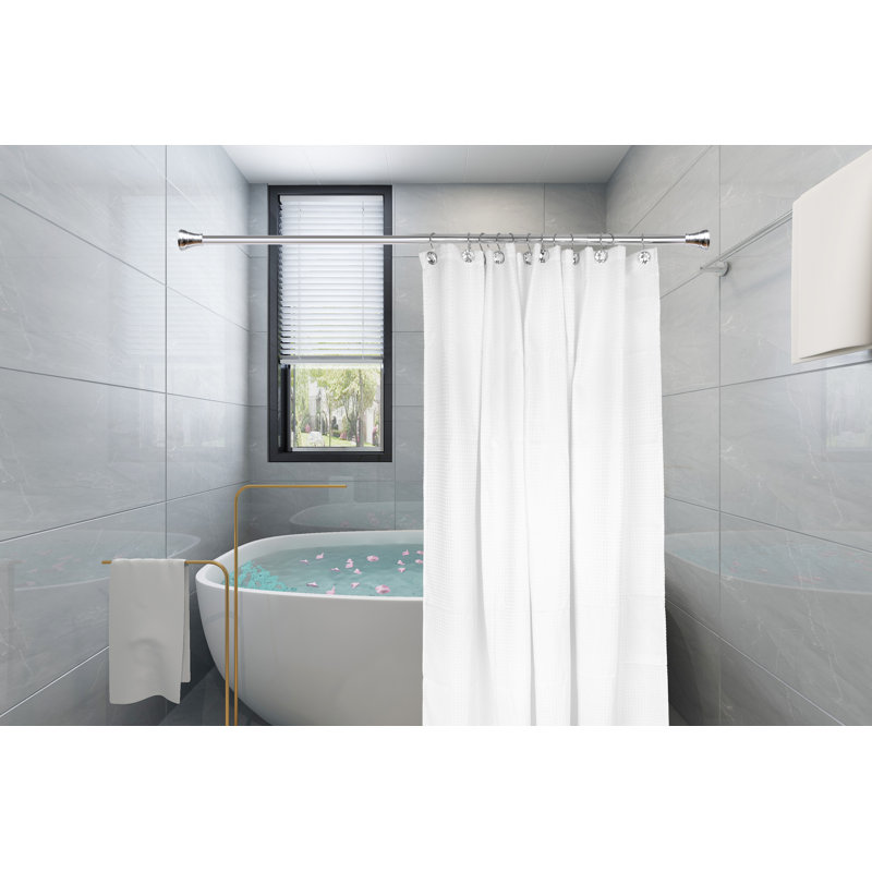 Polished Chrome Crystal Design Shower Curtain Hooks Set