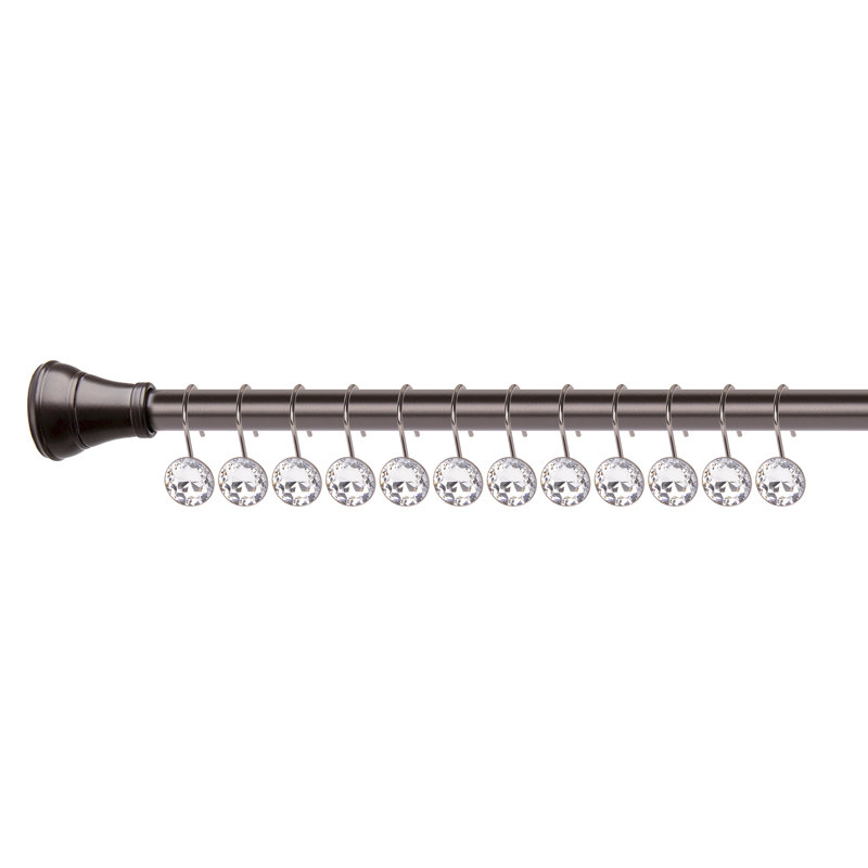 Oil Rubbed Bronze Crystal Shower Curtain Hooks Set of 12