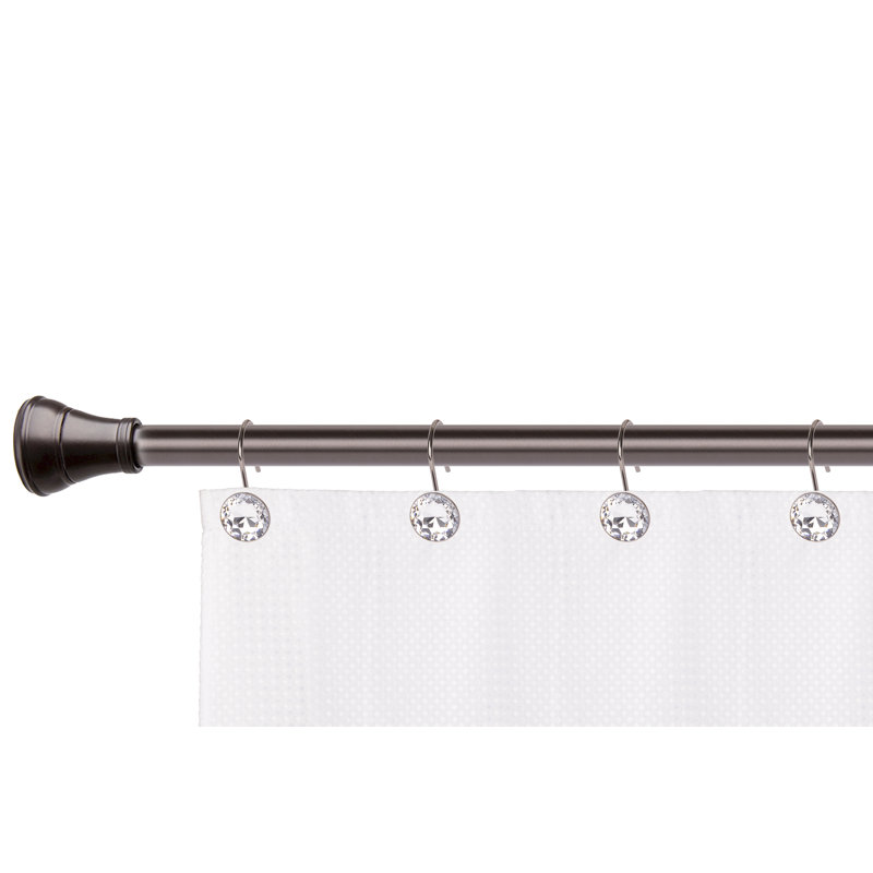 Oil Rubbed Bronze Crystal Shower Curtain Hooks Set of 12