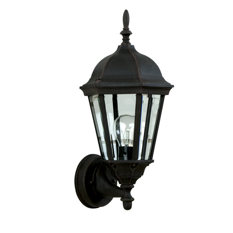 Black Traditional Outdoor Wall Lantern with Clear Glass Shade