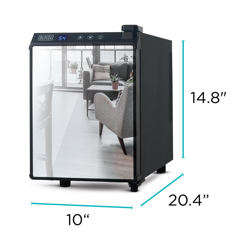 Elegant 6-Bottle Wine Cooler with Thermoelectric Cooling and Mirrored Door