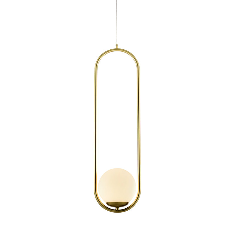 Capri Contemporary 84'' Adjustable Antique Brass LED Pendant with Glass Shade
