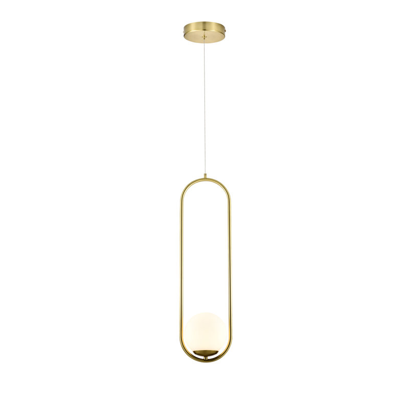Capri Contemporary 84'' Adjustable Antique Brass LED Pendant with Glass Shade