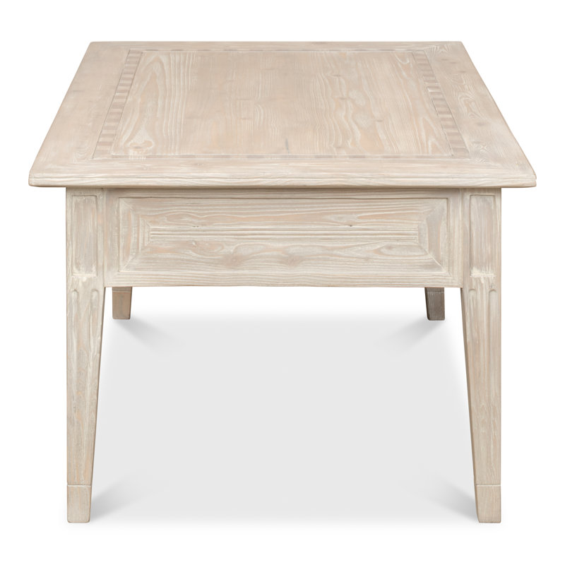 Ibiza Pine Wood Coffee Table with Checkerboard Parquet Inlay
