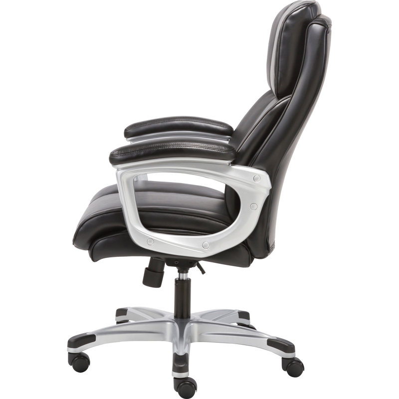 Luxurious High-Back Executive Black Leather Swivel Chair