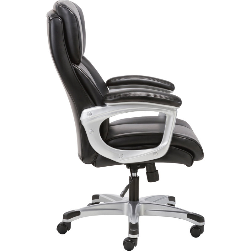 Luxurious High-Back Executive Black Leather Swivel Chair
