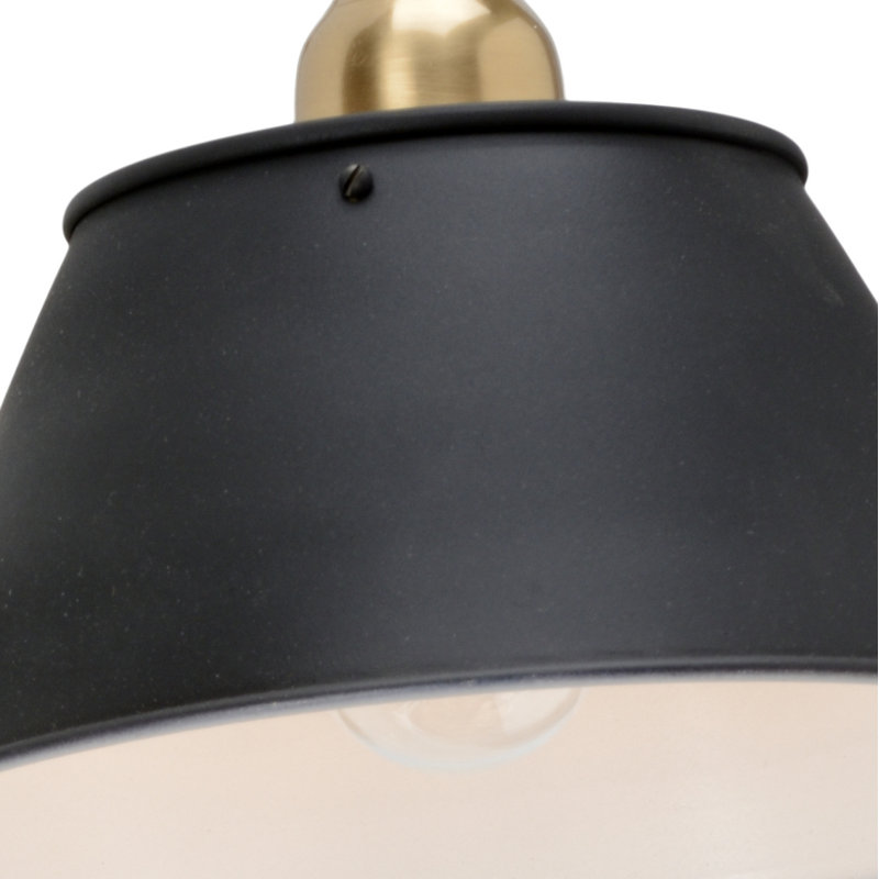 Franklin Antique Brass Swing Arm Sconce with Black Metal Shade