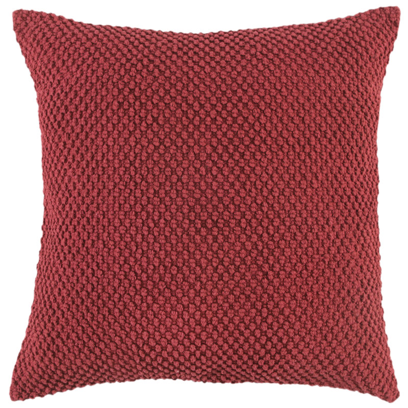 Deep Merlot Textured Cotton Square Throw Pillow