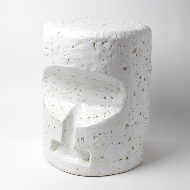 Round Gilles Ceramic Side Table for Indoor/Outdoor Use