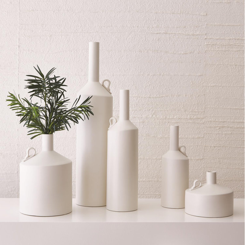 Medium Matte White Ceramic Decorative Table Vase