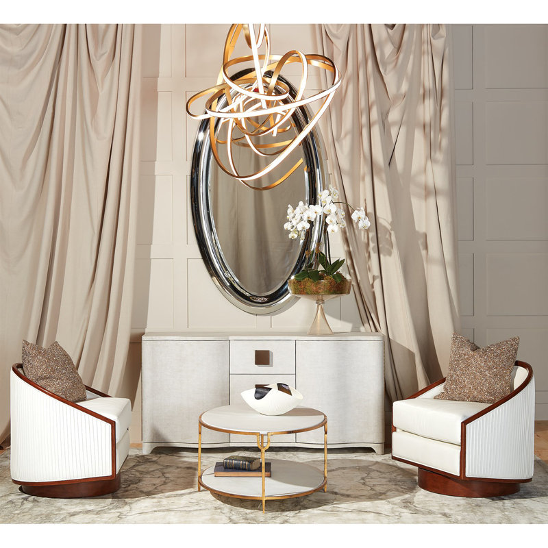 Silver Oval Floor Mirror with Sleek Frame