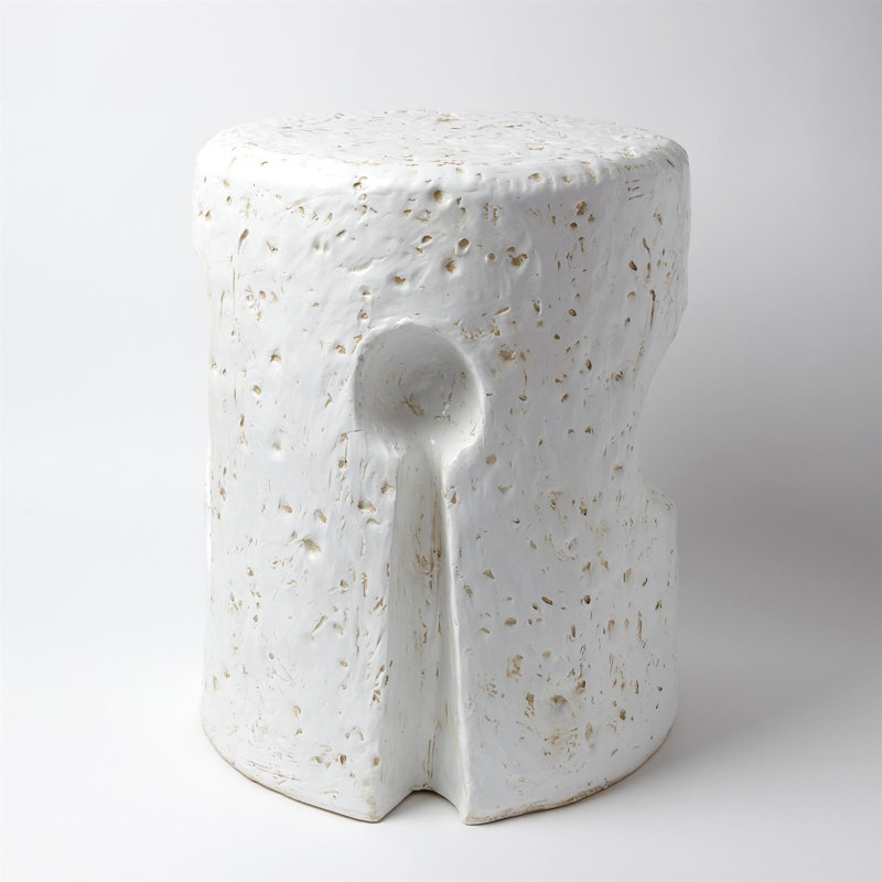 Round Gilles Ceramic Side Table for Indoor/Outdoor Use