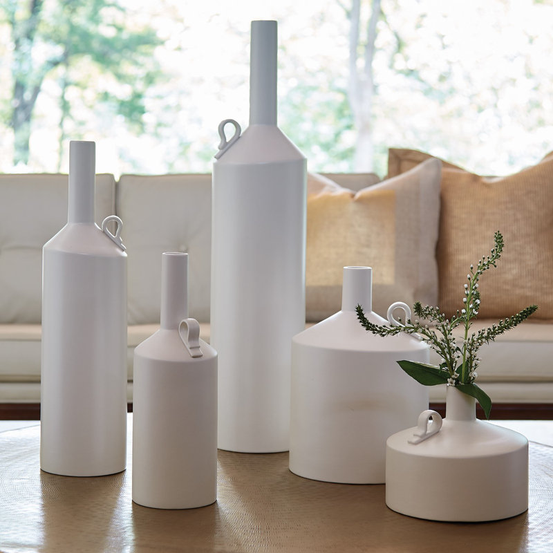 Medium Matte White Ceramic Decorative Table Vase