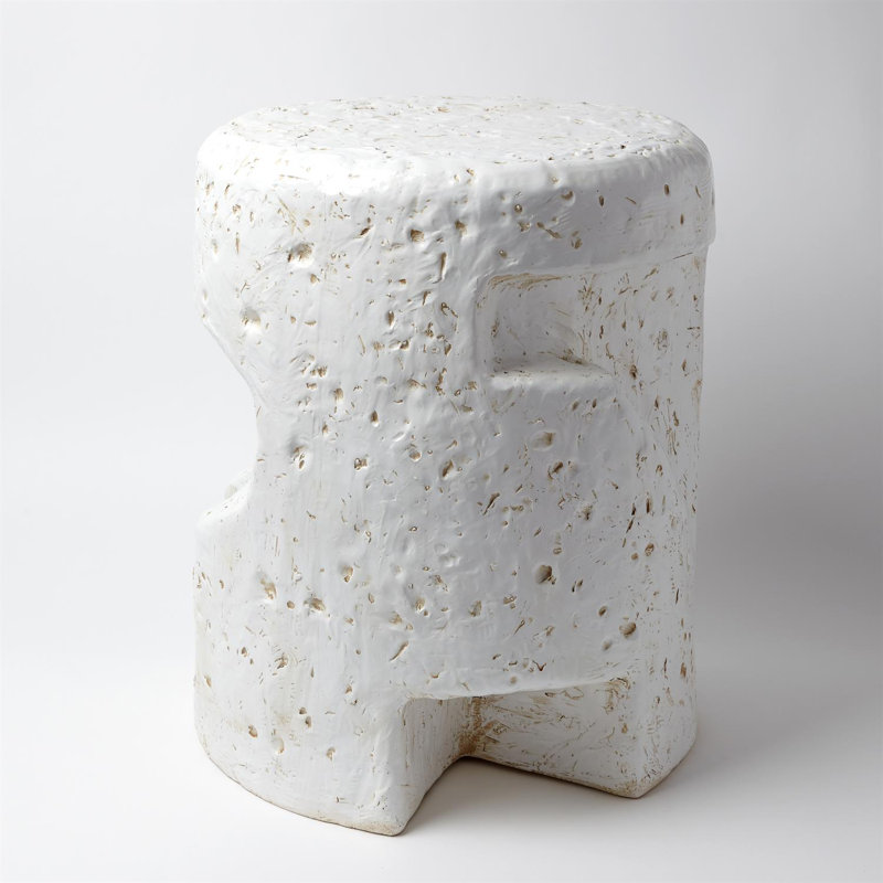 Round Gilles Ceramic Side Table for Indoor/Outdoor Use