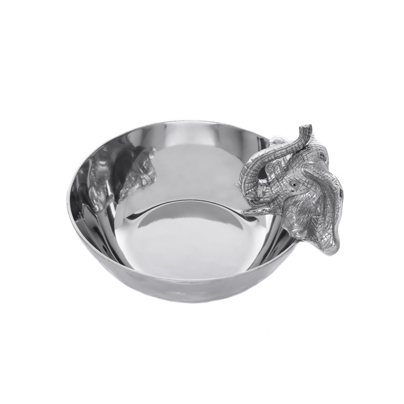 Arthur Court Elephant Aluminum Salad Bowl, 10.5"